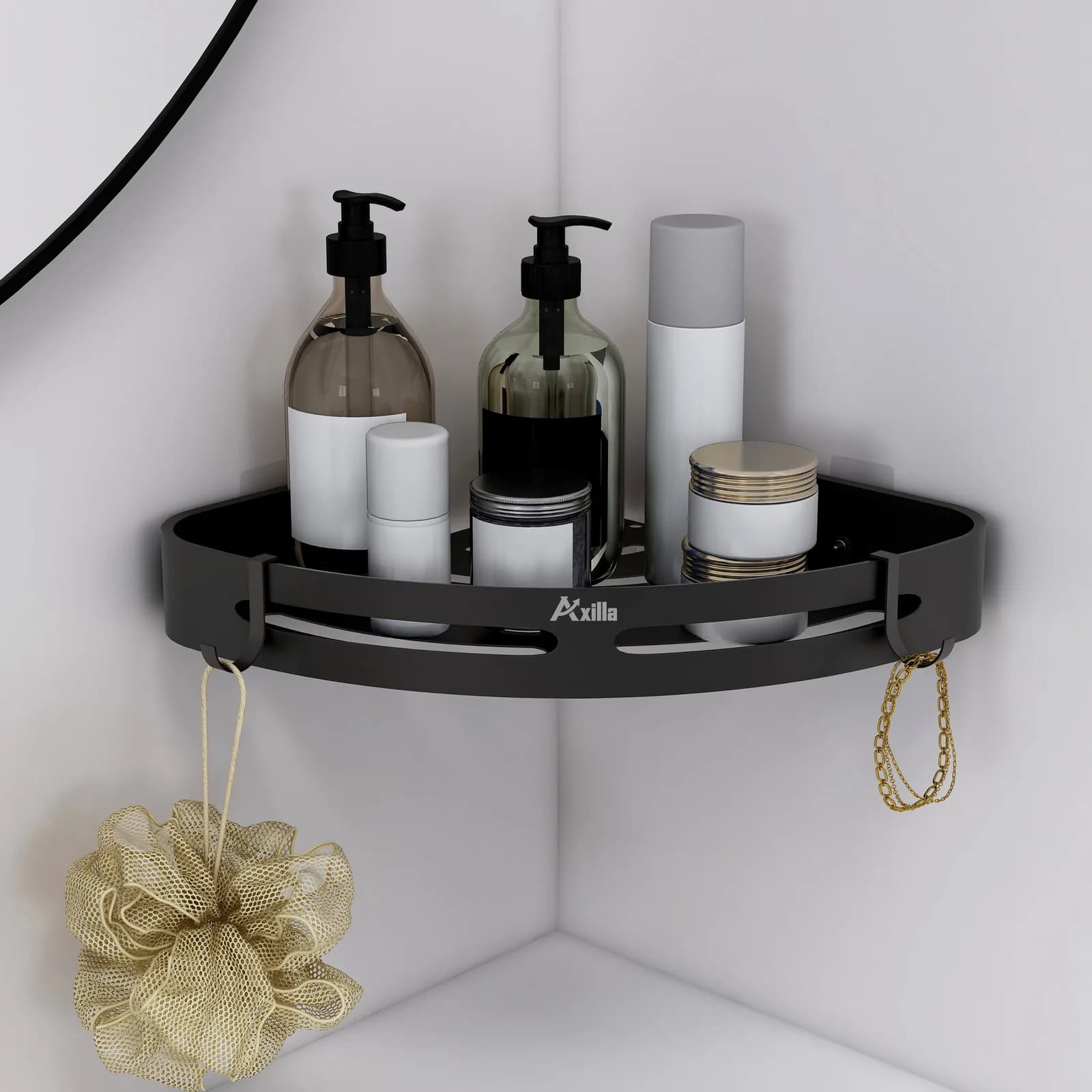 Self-Adhesive Corner Shelf 9×9 inch – Black