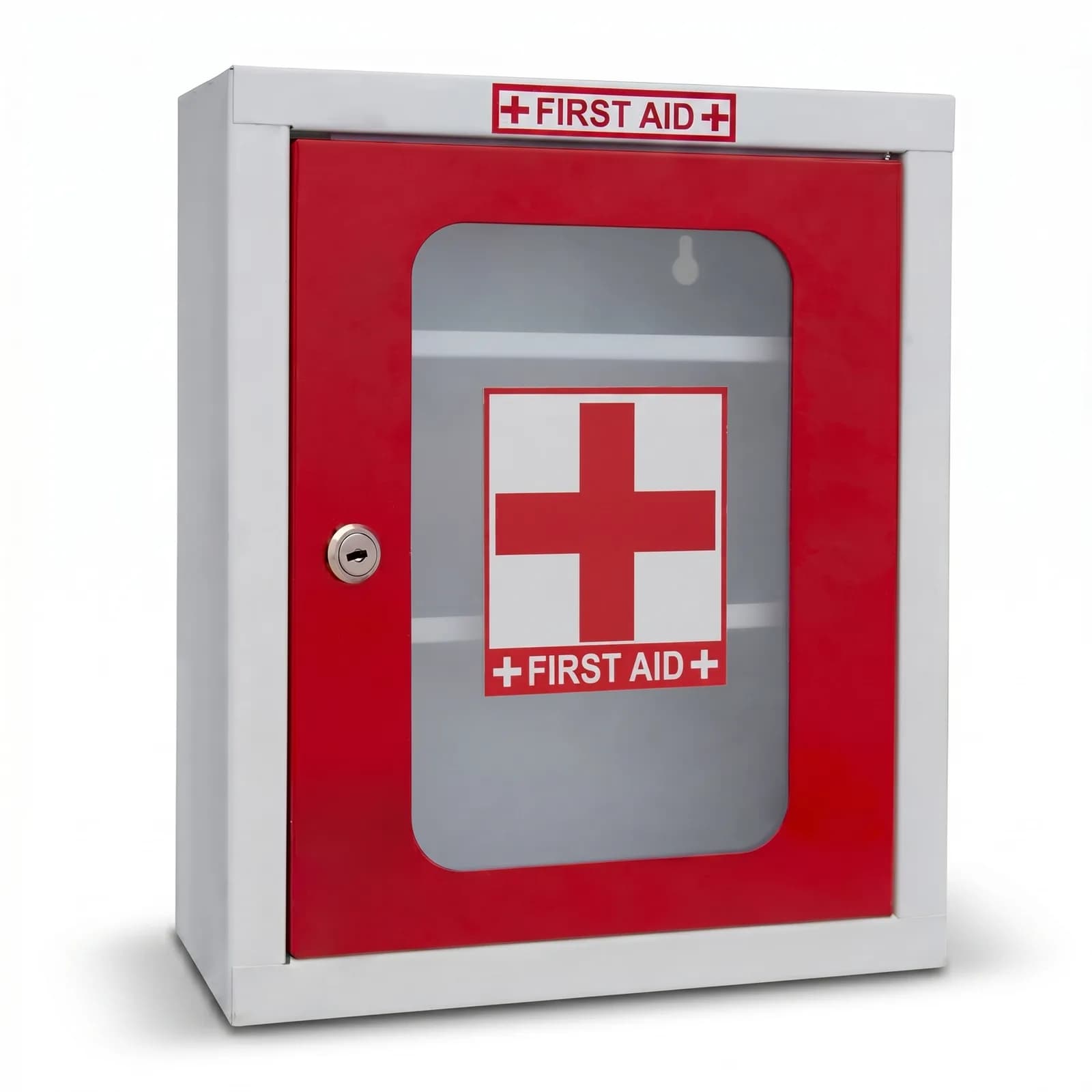 Wall-Mounted First Aid Box 3-Compartment – Red